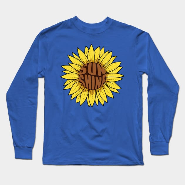 Sunflower - Sunshine Long Sleeve T-Shirt by Designoholic